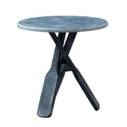 Powell Mays Wood Side Table, 22 Table Height, Distressed Faded Blue Finish