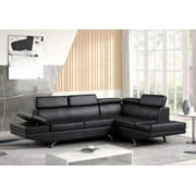 Moderno Contemporary Black Living room Sectional Sofa Set In Vegan leather