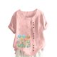 thumbnail image 1 of Túnica de Manga Corta Tops para las Mujeres Océano Pescado Impreso Blusa, Ropa Casual Ver Botón Arriba Camiseta, 1 of 4