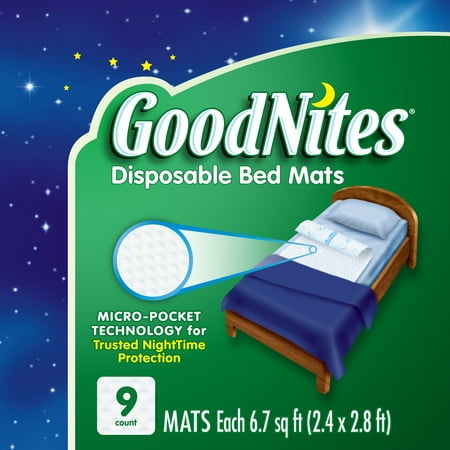 GoodNites Disposable Bed Mats, 9 Ct