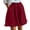 *445-Red, variant on Cutuoiiu Women's Solid Color Elastic Waist Cotton Linen Shorts with Ruffle Hem and Pockets for Summer Casual Wear