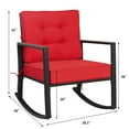 thumbnail image 6 of Patiojoy Outdoor Wicker Rocking Chair Glider Rattan Rocker Recliner with Red Cushion, 6 of 6