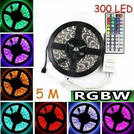 Colored String Lights Lightahead RGBW 16.4 Feet 5 Meter IP65 Waterproof Flexible Strip Light Set with Remote 300 LEDs Color Changing RGBW SMD5050 LED Light Strip DC12V 60LEDs/M Flexible Lighting String Ribbon Tape ()