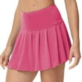 thumbnail image 2 of Pleated Tennis Skirt for Women with 4 Pockets Women's High Waisted Athletic Golf Skorts Skirts for Running Casual rose XL, 2 of 6