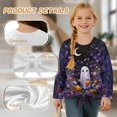 thumbnail image 6 of Xixirimido Ghost Pumpkin Colorful Daisy Pattern Girls Casual Long Sleeve Shirts Knot Tie-hem Tunic Tops Crewneck Tees Blouses Girls Fashion Clothes, Size 9-10, 6 of 7