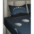 thumbnail image 4 of Ambesonne Moon Fitted & Top Sheet Set with Shams, Lunar Phases and Stars Hill, Grey and Black, 4 of 5
