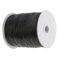 thumbnail image 1 of 170m/Roll Waxed Cotton Cord Wire Beading String Jewelry Hand Stitching DIY 1.5mm Black, 1 of 8