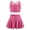 Pink, variant on Women Tennis Skirt Set 2 Piece Workout Outfit Strappy Padded Tank with High Waisted Sport Skort Black