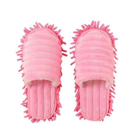 Kayannuo Christmas Lazy Mop Slippers Walking Cleaning Dust Warm Durable Polishing Floor 1 Pair