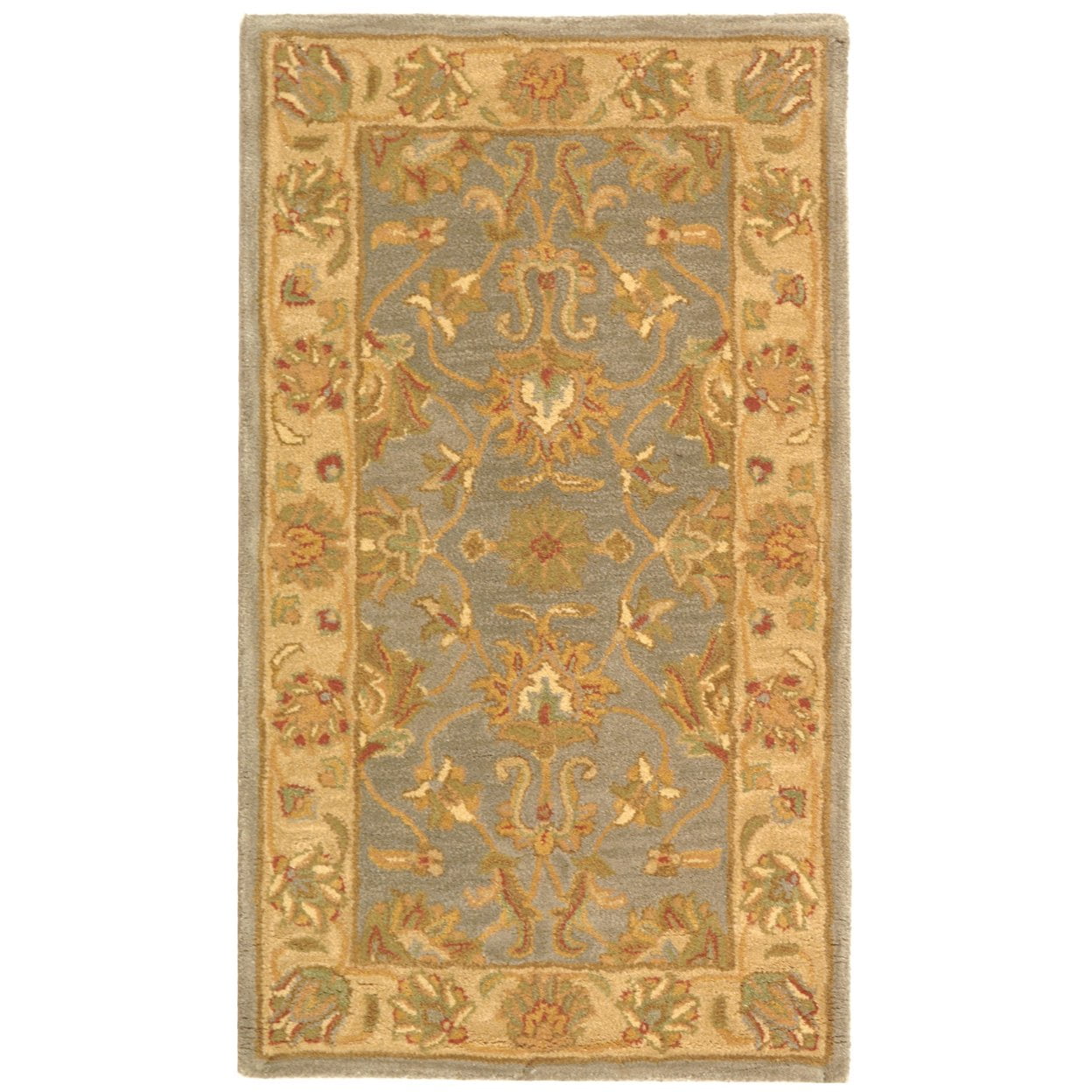 SAFAVIEH Heritage Regis Traditional Wool Area Rug, Blue/Beige, 2' x 3'