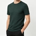 thumbnail image 5 of Dolkfu Green Men'S&nbsp;Shirts Minimalist Pull-On Crew Neck Short Sleeve Tops Modern Athletic Solid T-Shirts Army Green,Xxxl, 5 of 5