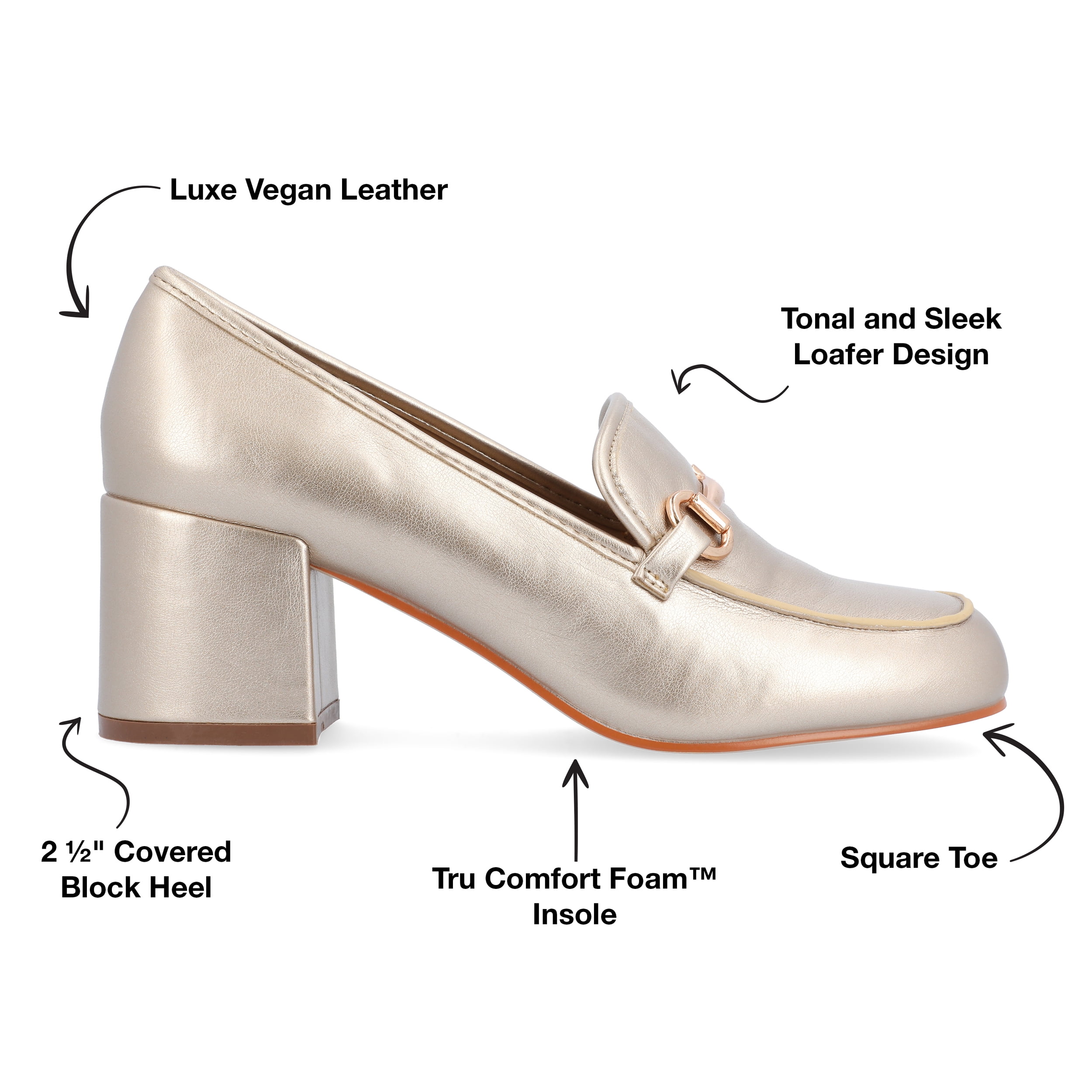 Journee Womens Nysaa Low Heel Square Toe Pumps