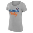 thumbnail image 2 of Women's G-III 4Her by Carl Banks Gray New York Islanders Super-Slim Fit Lightweight Team Sport T-Shirt, 2 of 3