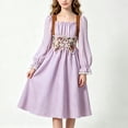 thumbnail image 7 of Girls Renaissance Corset Dress Puff Sleeve Peasant Medieval Dresses Ruffle Cute Elegant Party Outfits Purple, Size 10 Y, 7 of 7