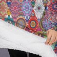 thumbnail image 3 of Oversized Wearable Blanket Hoodie,Multicolor Ethnic Diamond Pattern Sherpa Blanket Hoodie with Super Pockets,Super Warm Fuzzy Pullover for Women & Men, 3 of 6