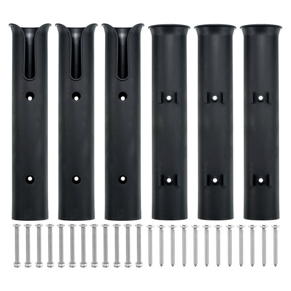 Uxcell Plastic Fishing Rod Holder Racks Boat Pole Bracket Fishing Tube Rod Holder Rack Side Mounted, 6 Pack