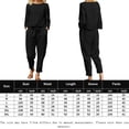 thumbnail image 2 of Trajes De 2 Piezas Conjunto de pantalones de 2 piezas de lino y algodón de manga larga para mujer, ropa diaria (negro XXXL) Ygjytge para Mujer Negro T XXL, 2 of 6