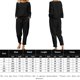 thumbnail image 2 of Trajes De 2 Piezas Conjunto de pantalones de 2 piezas de lino y algodón de manga larga para mujer, ropa diaria (negro XL) Kuymtek para Mujer Negro T L, 2 of 6
