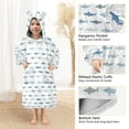 thumbnail image 3 of Wearable Blanket Hoodie for Kids Cute Shark Flannel Hooded Blanket with Pockets and Sleeves Suitable for Boys and Girls, 3 of 7