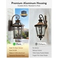 thumbnail image 5 of Outdoor Wall Lights Wall Mount, Exterior Lighting Fixtures Dusk to Dawn, Oil Rubbed Bronze Front Porch Lights, Outdoor Wall Lantern with Tempered Glass, Anti-Rust Garage Sconce Lights, Patio, 5 of 10