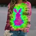 thumbnail image 2 of Fashion Women Easter Printed Round Neck Long Sleeve T-Shirt Printing Sweatshirt Blouse Tops, 2 of 5