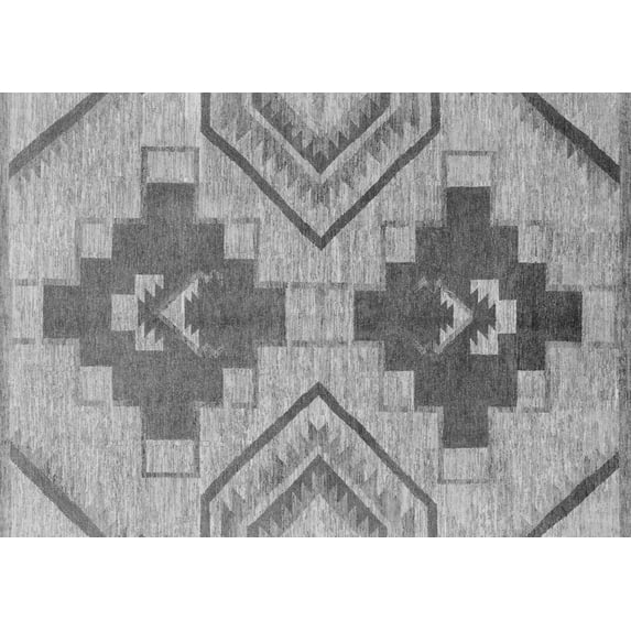 Ahgly Company Indoor Rectangle Abstract Gray Modern Area Rugs, 2' x 5'