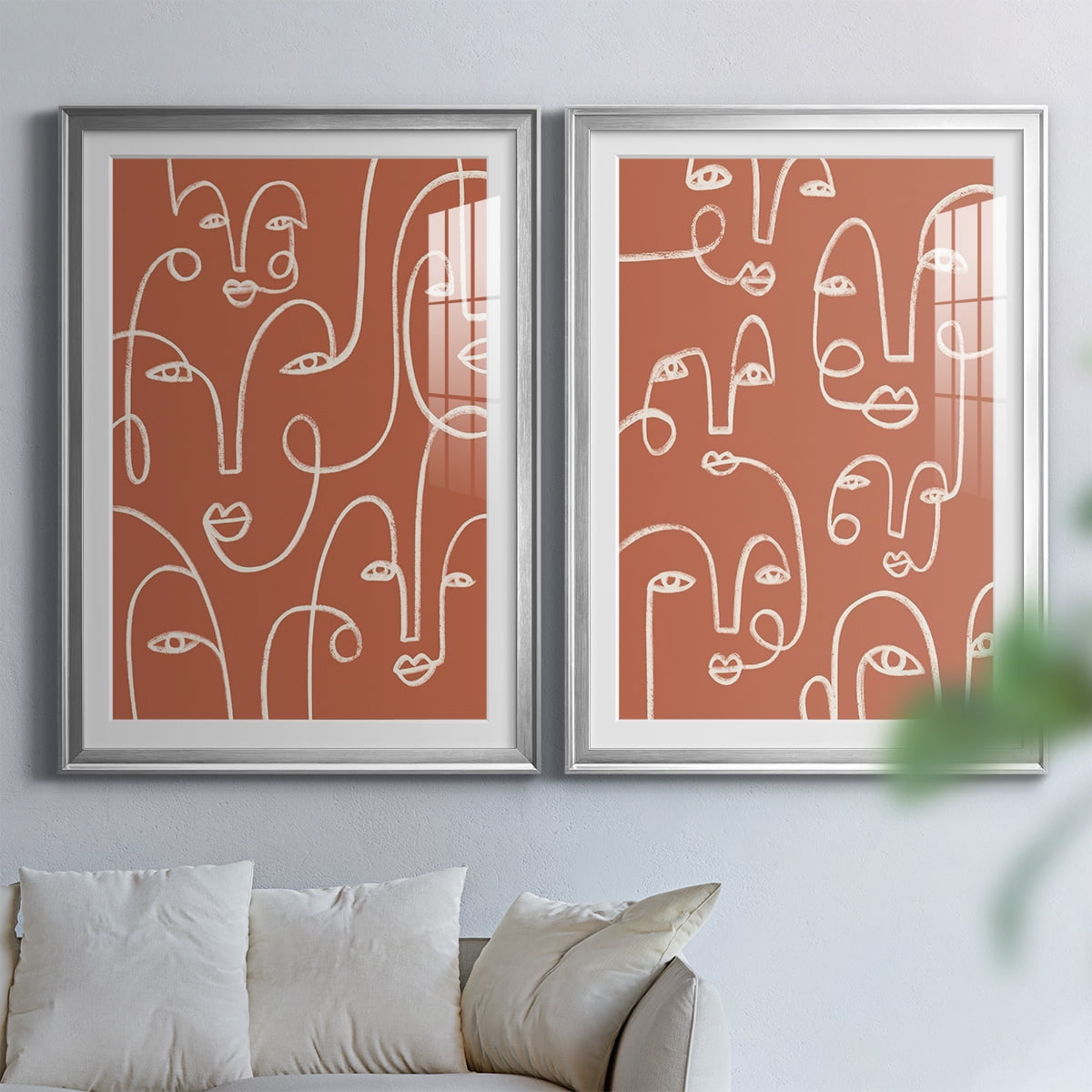 Wexford Home Connected Expressions I Premium Framed Print, 22.5" x 30.5" - Ready to Hang, Silver (Set of 2)