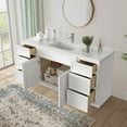 thumbnail image 6 of 60 in. W x 21 in. D x 32.5 in. H Freestanding Bathroom Vanity Cabinet without Top in White, 6 of 6