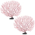 thumbnail image 1 of MasteelfCA 2pcs Fish Tank Simulation Sea Fan Corals Plastic Water Plant Decor (Medium Size), 1 of 7