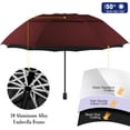 thumbnail image 4 of Parapluie de Golf HOBVO UPF 50+ avec Pince Réglable Bordeaux 110 cm, 4 of 8