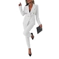 thumbnail image 2 of ZenCart Women's Business Blazer Pant Suit Dressy Blazer Jackets High Waisted Pants Set Two-Piece Formal Outfit for Work Office, 2 of 8