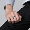 thumbnail image 5 of PAURO Men Stainless Steel Ring Classical Simple Plain Christian Cross Religious Wedding Band Ring 8mm Black Size 12, 5 of 5