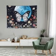 thumbnail image 2 of COMIO Butterfly Tapestry, Blue Butterflies Wildflowers and Moon Star Tapestry for Bedroom, Rustic Insect Floral Tapestry for Bedroom Teen Wall Art for Living Room Dorm Home Decor, 30x40 Inches, 2 of 7