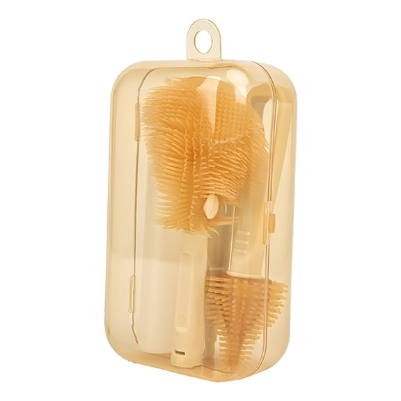 ACDANC Silicone Bottle Brush Four Piece Set Portable Bottle Brush Set Travel Storage Box Cleaning Brush