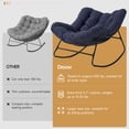 thumbnail image 5 of Dovov Oversized Papasan Rocking Chair, Indoor Outdoor Rocking Chair Patio Egg Chair with Cushion, Heavy Duty Steel Papasan Rocker Lounge Chair for Porch Balcony Nursery Living Room, Navy Blue, 5 of 11