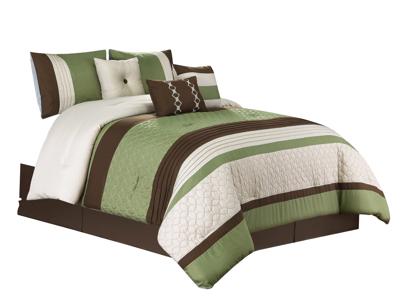 11Piece Bailey Comforter Curtain Set Bedroom BundleGeometric Quilts