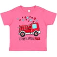 thumbnail image 3 of Inktastic Set My Heart on Fire Valentine Fire Truck with Hearts Boys or Girls Toddler T-Shirt, 3 of 5