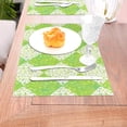 thumbnail image 5 of YFYANG Washable Heat-Resistant Placemats, 70% PVC/30% Polyester, Green Leaf Lattice Pattern Kitchen Table Mat, 12" x 18" 4 Piece, 5 of 6
