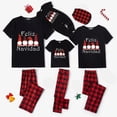 thumbnail image 4 of Pijamas familiares a juego de Navidad, diseño exclusivo, Gnomies, Feliz Navidad, conjunto de pijamas negros, 4 of 4