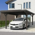 thumbnail image 5 of YODOLLA 17x12ft Wooden Carport Garage Outdoor Gazebo Wooden Pergola for Backyard, Coffee, 5 of 9