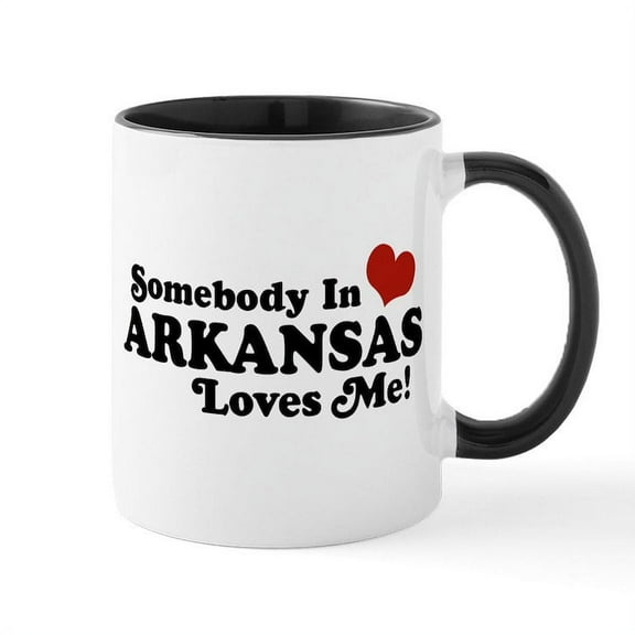 CafePress - Somebody In Arkansas Loves Me Mug - 11 oz Ceramic Mug - Novelty Coffee Tea Cup