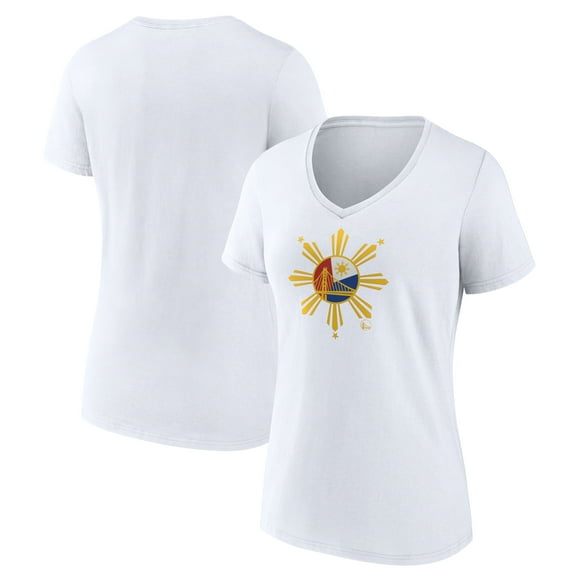 Women's  White Golden State Warriors Heritage V-Neck T-Shirt