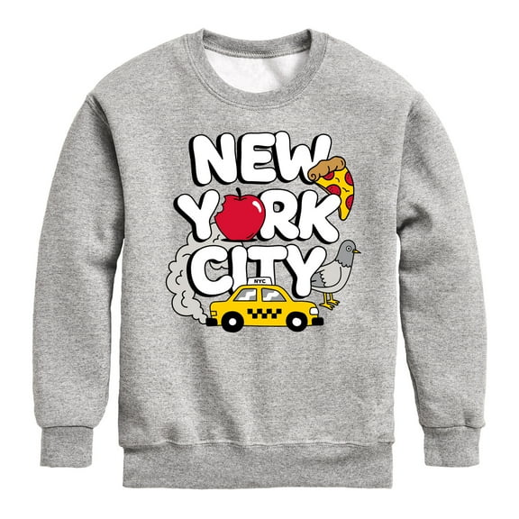 Instant Message - New York City Collage - Toddler & Youth Crewneck Fleece Sweatshirt