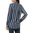 thumbnail image 3 of INSPIRE CHIC Women's Button Down Roll-up Long Sleeves Lapel Collar Shirts XL Navy Blue, 3 of 6