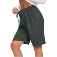 thumbnail image 2 of Shorts for Women Women's Sports Comfortable Elastic Waist Drawstring Shorts Womens Shorts Clearance! Dark Gray 4XL, 2 of 5