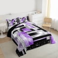 thumbnail image 3 of Manfei Female Men Geometric Plaid Rectangle Bedding Comforter Set 2pcs,Abstract Gradient Twin Comforter Sets Microfiber,Bling Glitter Breathable Bedding Set,Luxury Bedroom Decor,Reversible, 3 of 8
