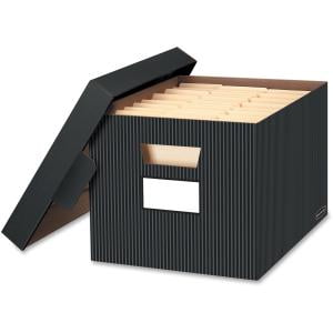 - Bankers Box Stor/File Decorative Storage Box, Letter/Legal, Black/Grey, 4-Count