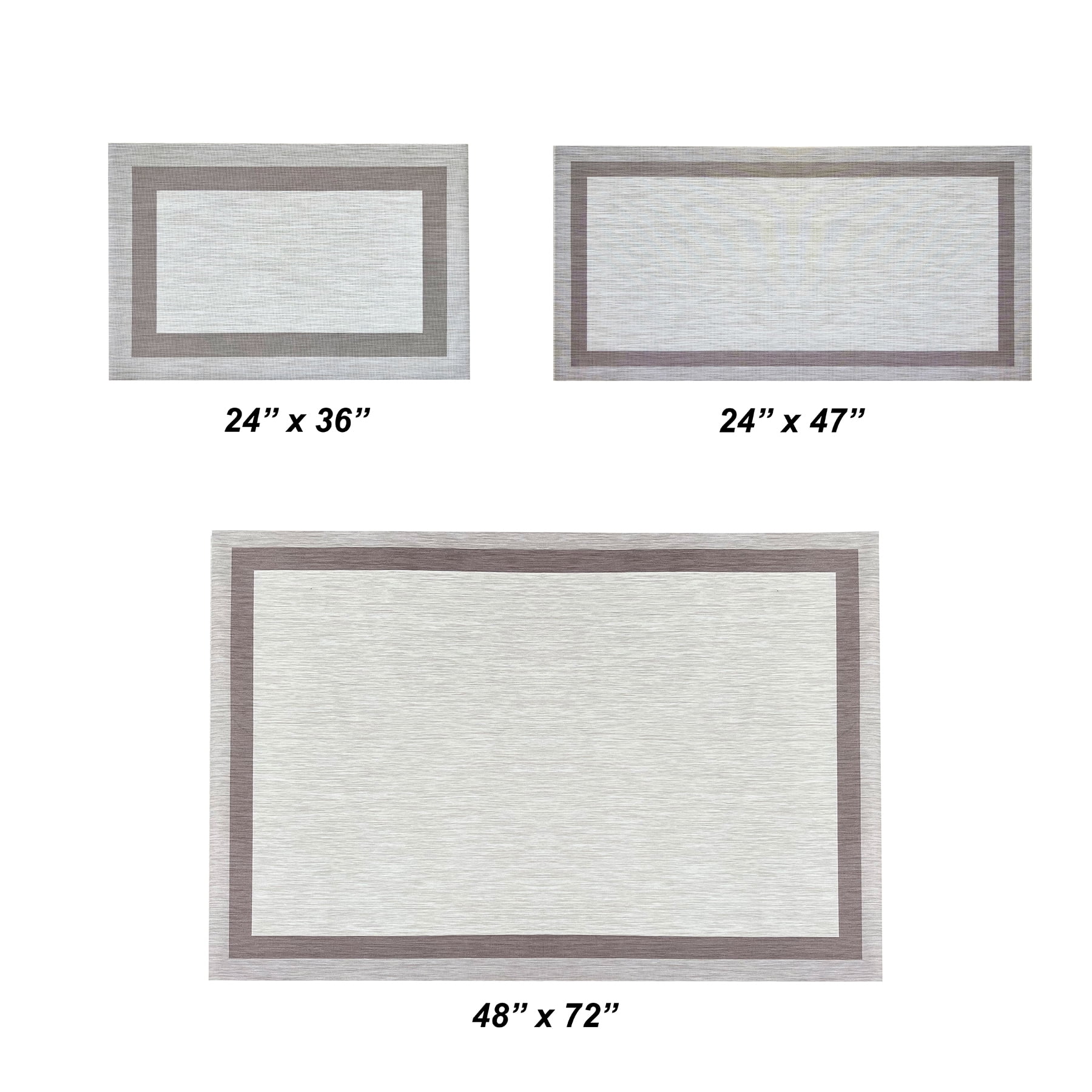 Dekorman Casahola Alpine Woven Vinyl Home Kitchen Mat Waterproof Area Rug for Indoor/Outdoor 24"x47"