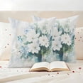 thumbnail image 3 of Spring Floral Pillow Covers 2 Pack White Blue Green Flowers Bottle Oil Painting Pillowcase Waterproof Outdoor Throw Pillow Cover for Patio Garden Square Cushion 18”x18”, 3 of 9