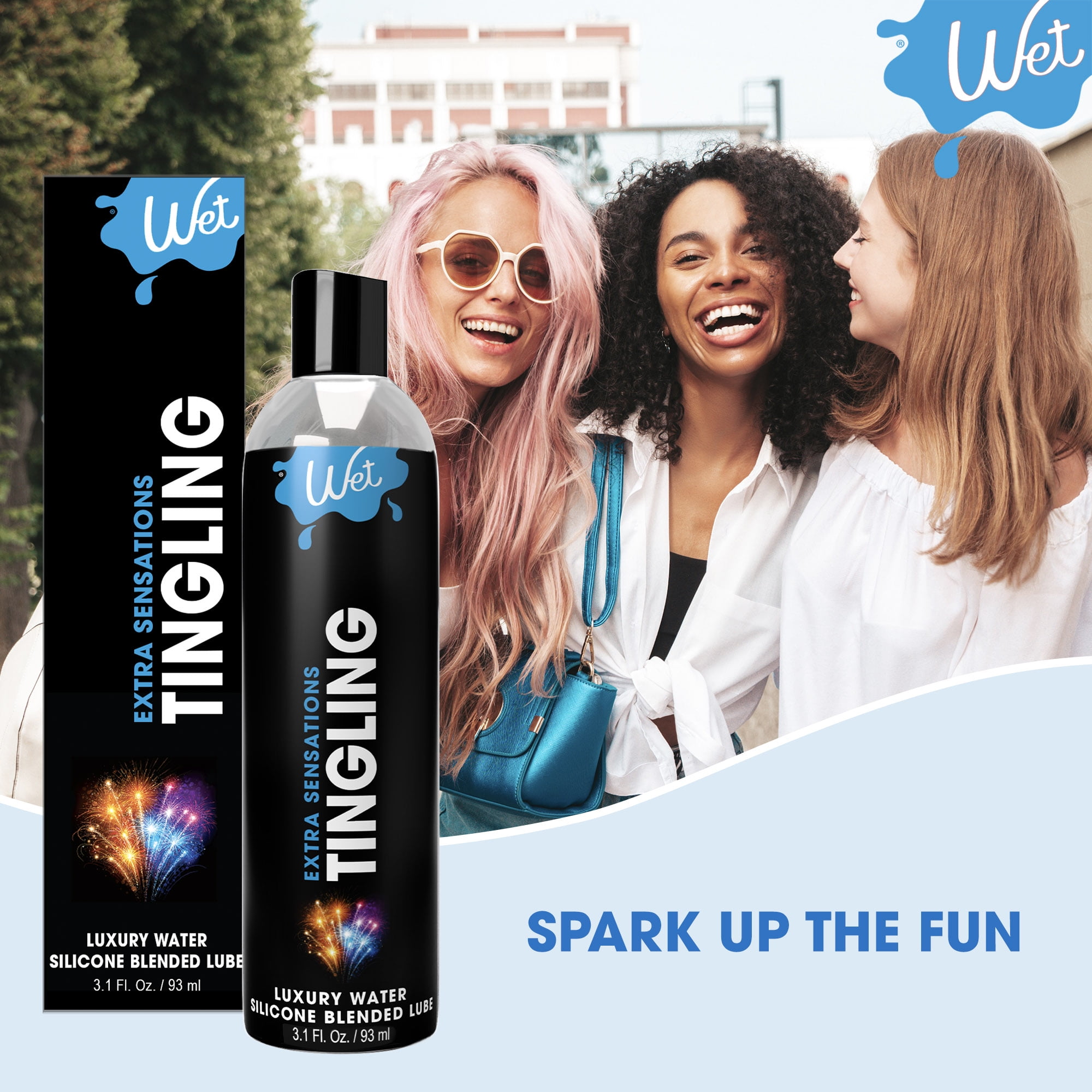 Wet Cool Tingling Hybrid Silicone & Water Blend Based Lube, Long Lasting Luxury Personal Lubricant, 3.1oz